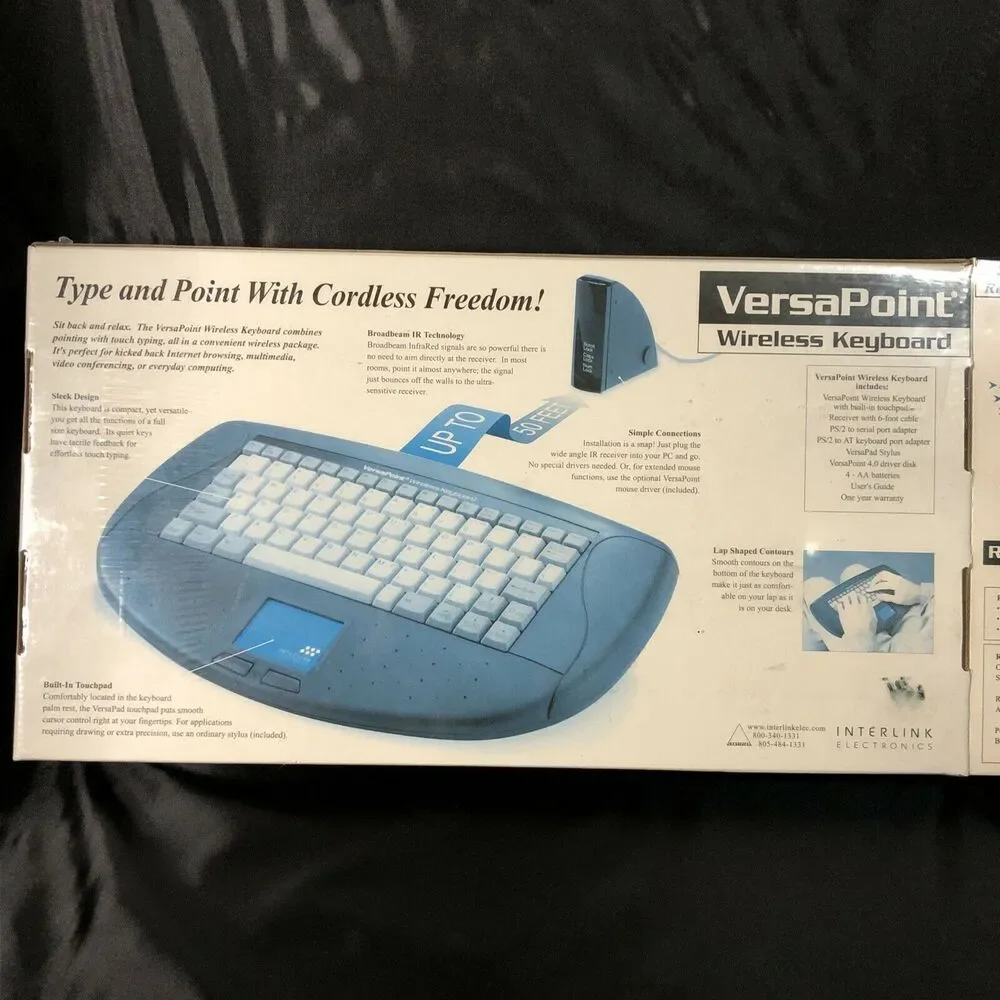 Wireless Keyboard & Remote Mouse Black & Gray Versapoint Remote Combo Pak NEW